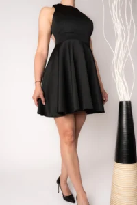 Backless Bow Tie Dress – Black