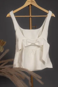 White Top with Back Bow – model “Bella”